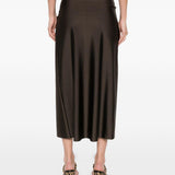 Gonna midi arricciata e decorata in marrone Simkhai - donna 