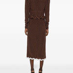 Abito midi a pois in marrone Alessandra Rich - donna 