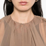 Mantella luxor in seta in beige Rick Owens - donna 