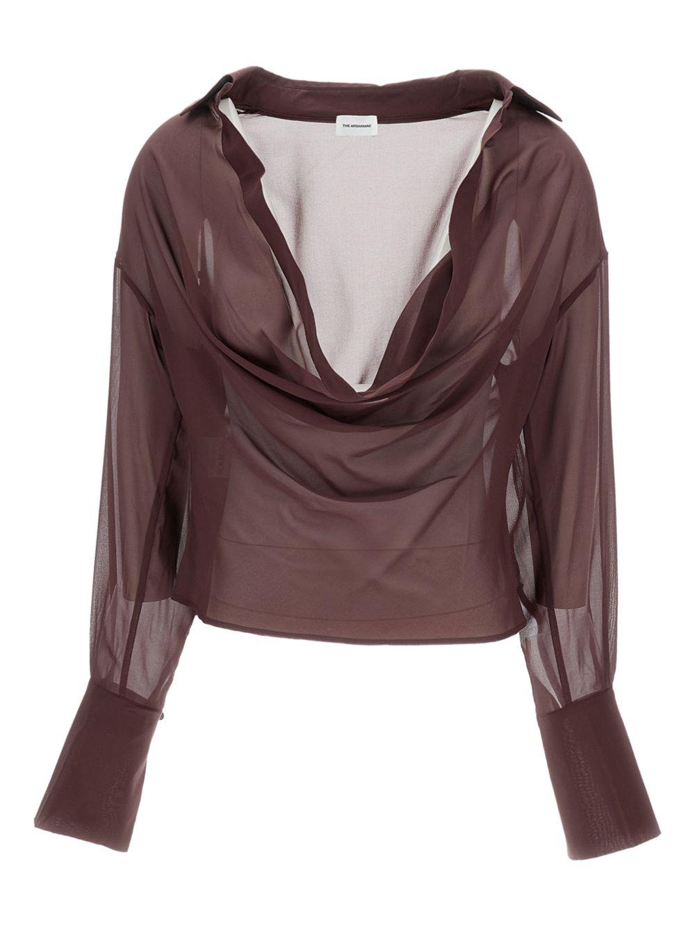 Blusa con scollo profondo in viola the andamane - donna 