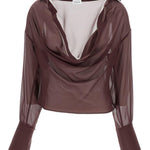 Blusa con scollo profondo in viola the andamane - donna 