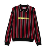 Polo a righe con zip in rosso e nero Martine rose - unisex 