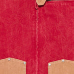 Giacca con design a pannelli field in beige e rosso Found - unisex 