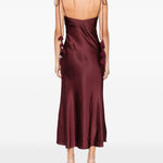 Abito midi con spalline in bordeaux Self-Portrait - donna 