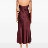Abito midi con spalline in bordeaux Self-Portrait - donna 
