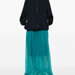 Gonna drappeggiata con volant sunia in verde Dries van noten - donna 