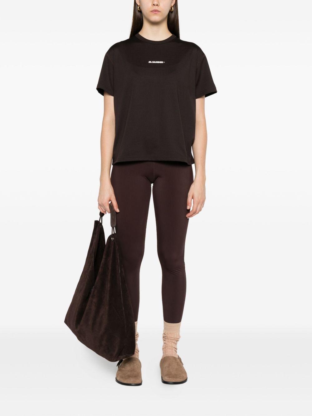 Leggings con logo in marrone Jil Sander - donna 