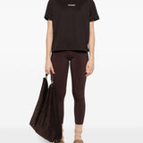 Leggings con logo in marrone Jil Sander - donna 