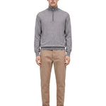 Maglione mezza zip in cashmere grigio 