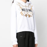 Felpa con cappuccio in bianco Moschino - donna 