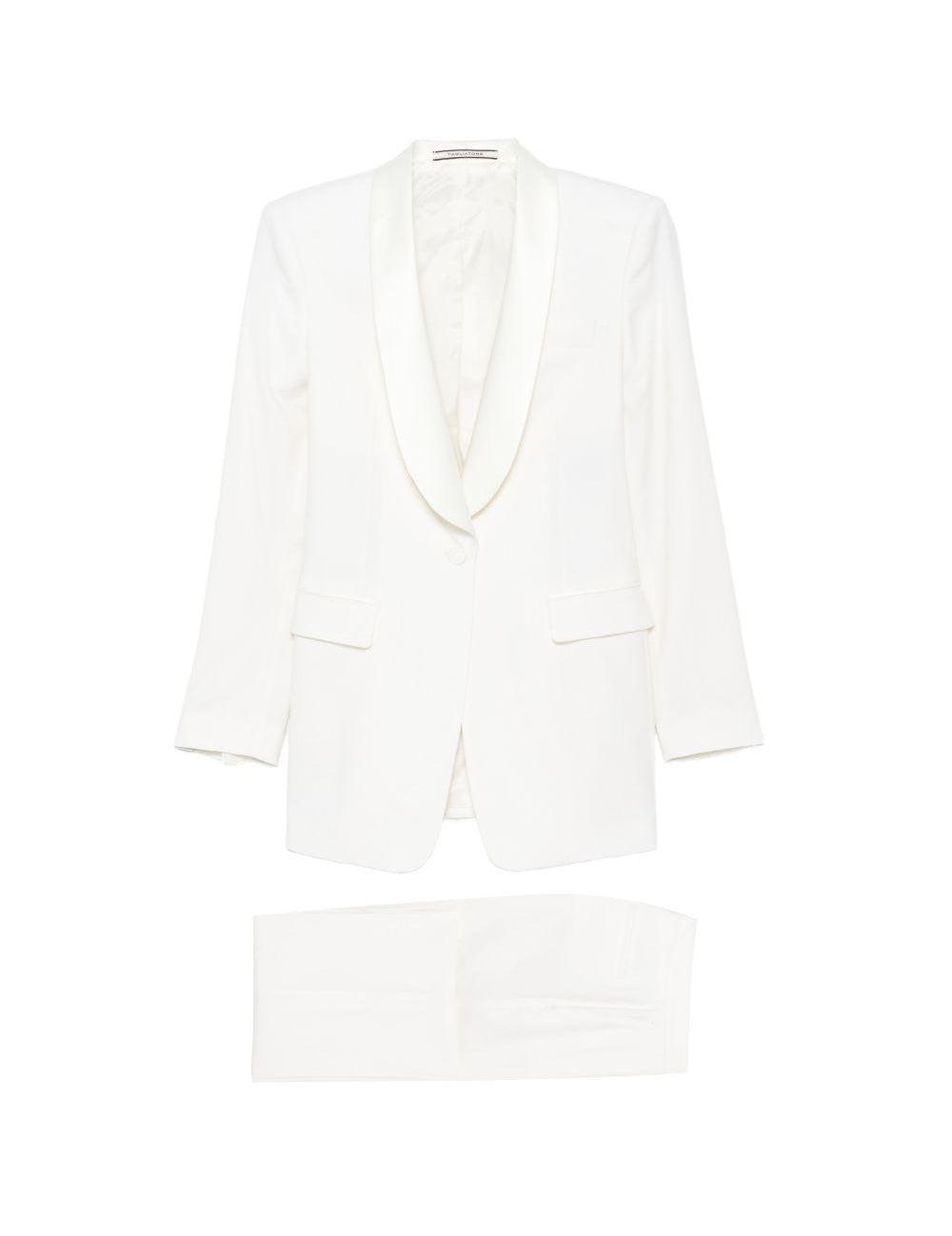 Completo Lou con revers a scialle in bianco Tagliatore - donna 