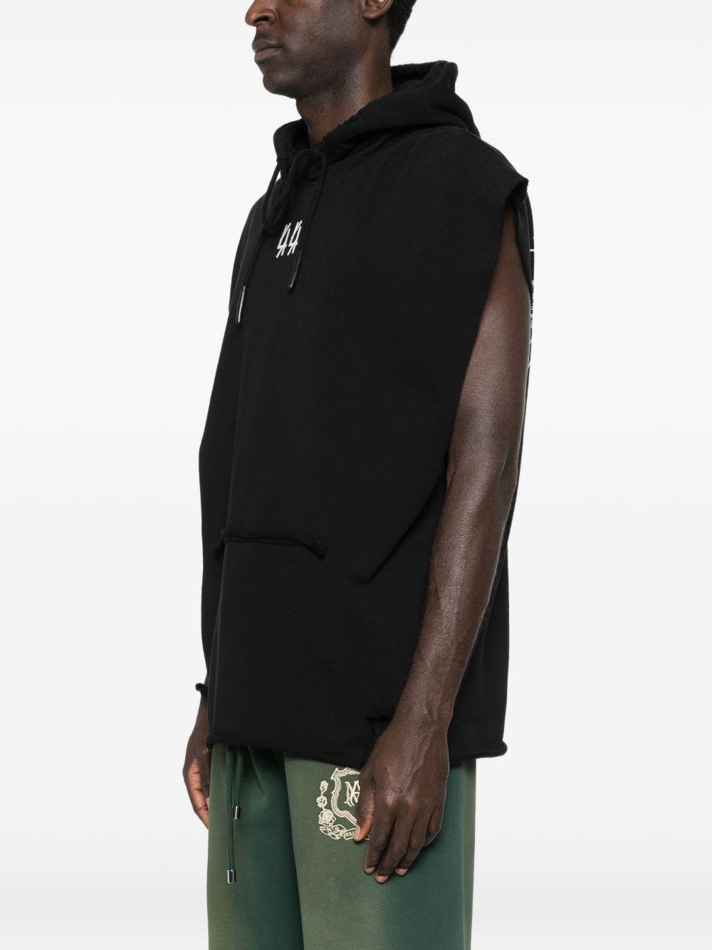 Felpa con cappuccio mini logo in nero 44 label group - uomo 