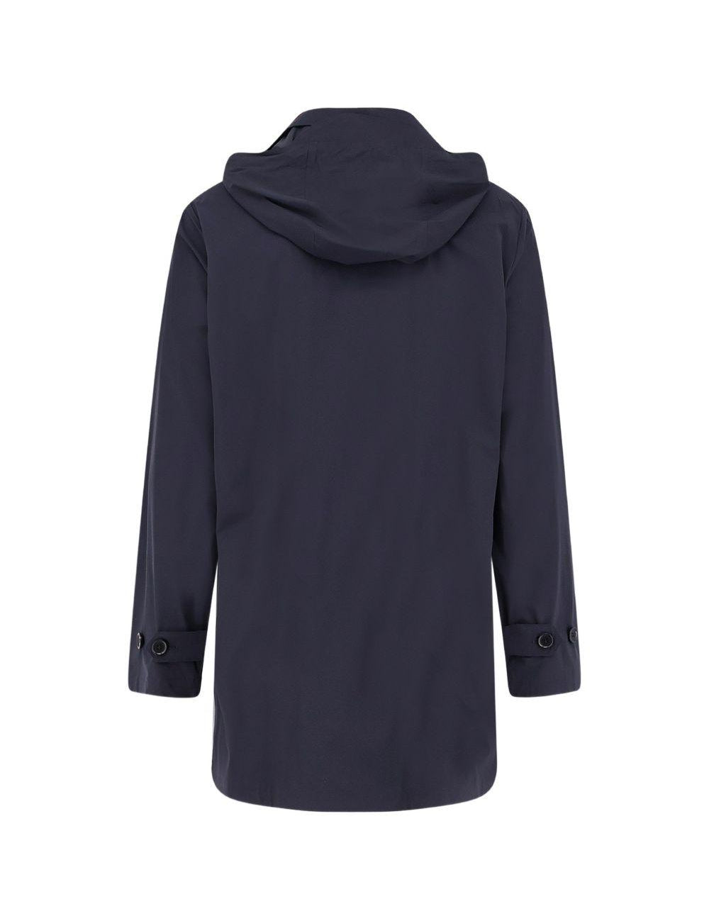 Cappotto impermeabile con cappuccio rimovibile in blu Aspesi - uomo 