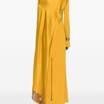 Abito lungo con frange e drappeggio mounia in giallo ambra Taller marmo - donna 
