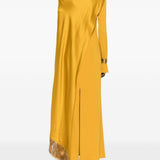 Abito lungo con frange e drappeggio mounia in giallo ambra Taller marmo - donna 
