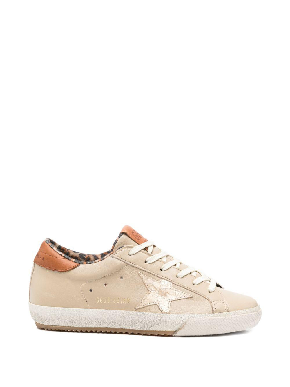 Sneakers super-star con stampa animalier in beige Golden goose - donna 