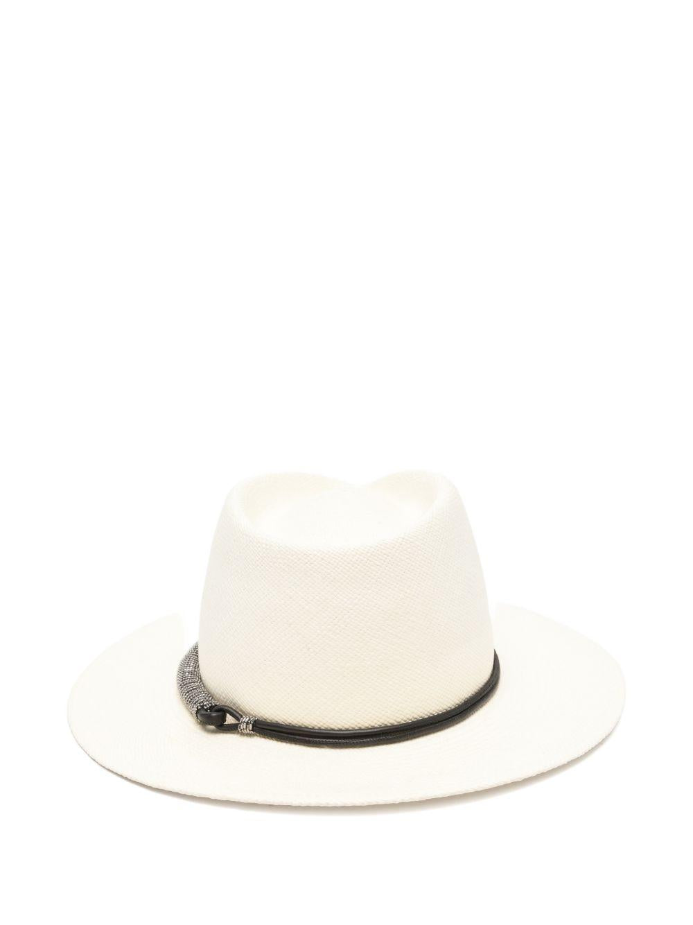 Cappello fedora con decorazioni in bianco Brunello cucinelli - donna 