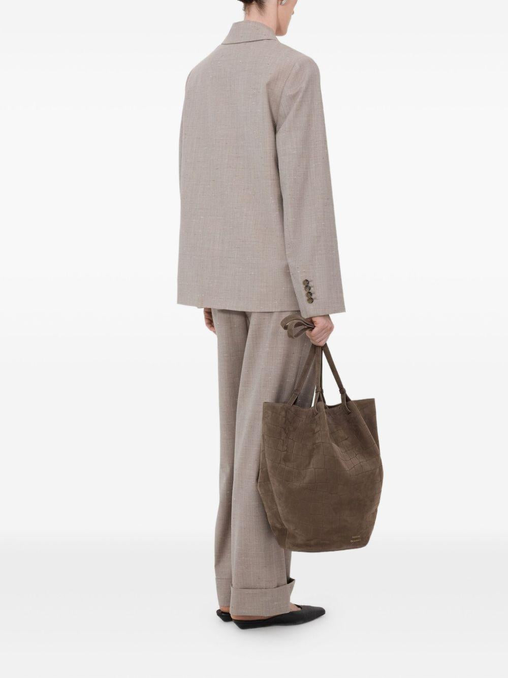 Blazer doppiopetto Norma con revers a lancia in taupe Loulou de saison - donna 