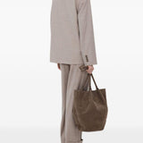 Blazer doppiopetto Norma con revers a lancia in taupe Loulou de saison - donna 