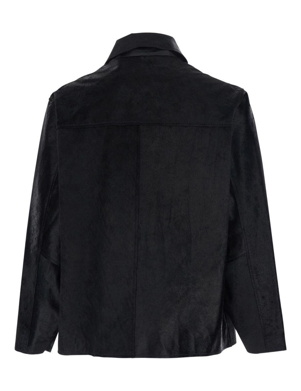Giacca in pelle con bottoni in nero Sunflower - uomo 