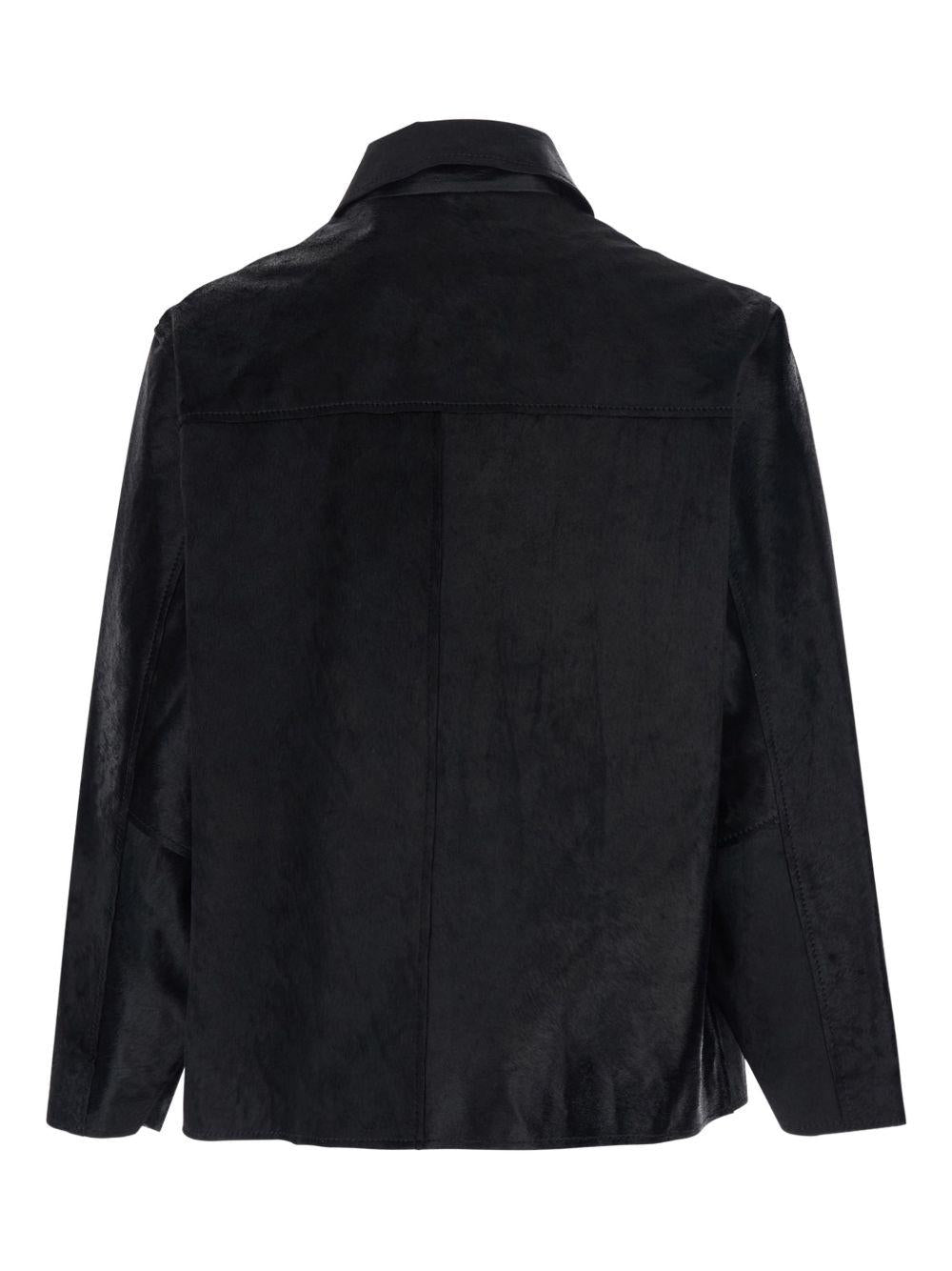 Giacca in pelle con bottoni in nero Sunflower - uomo 