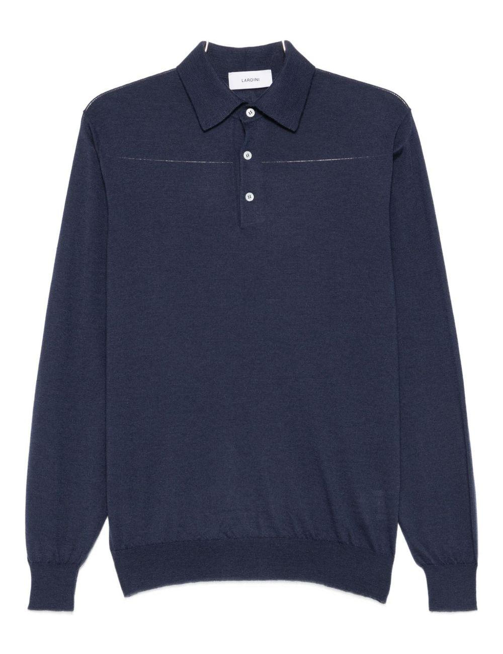 Polo a maniche lunghe in blu Lardini - uomo 