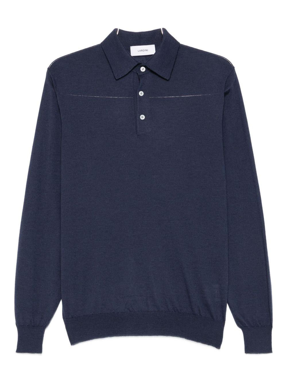 Polo a maniche lunghe in blu Lardini - uomo 