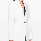 Blazer con revers a lancia con cintura in bianco Victoria beckham - donna 