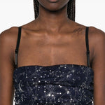 Abito midi Bettina con paillettes in blu Staud - donna 