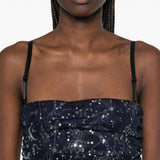 Abito midi Bettina con paillettes in blu Staud - donna 