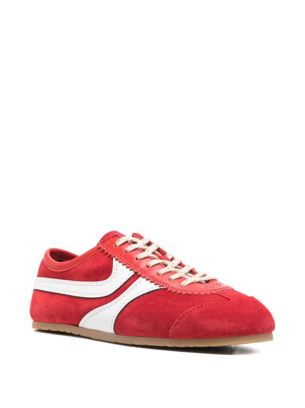 Sneakers con strisce laterali in rosso Dries van noten - donna 
