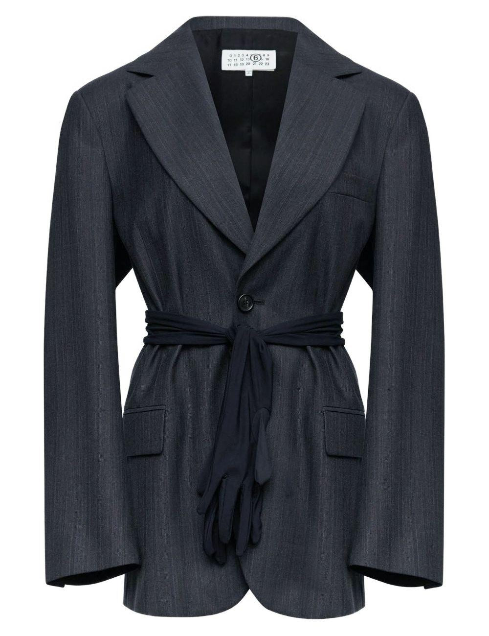 Blazer a maniche lunghe in grigio scuro MM6 Maison Margiela - donna 