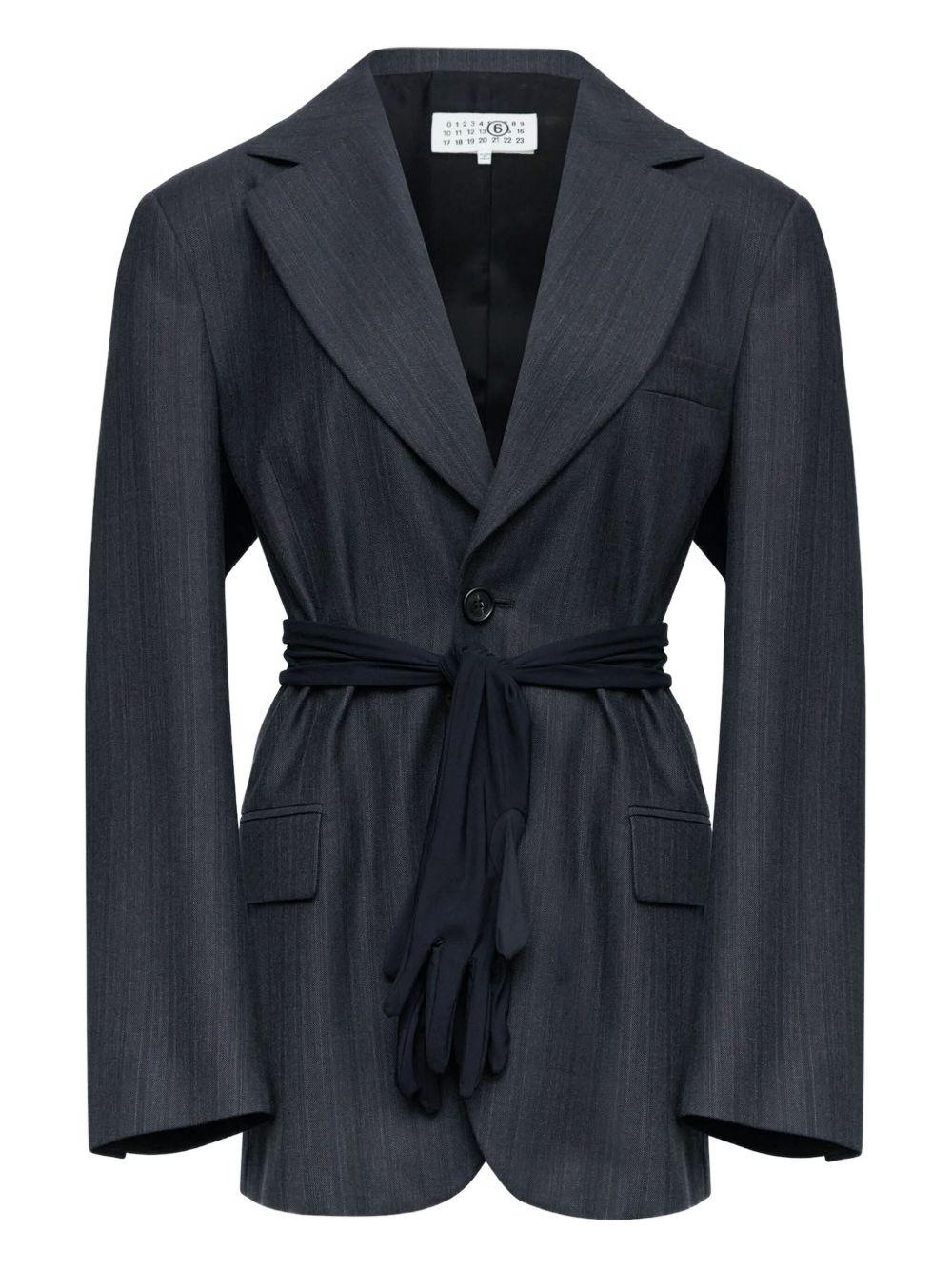 Blazer a maniche lunghe in grigio scuro MM6 Maison Margiela - donna 