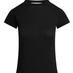 T-shirt a costine con girocollo in nero Aya muse - donna 