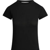 T-shirt a costine con girocollo in nero Aya muse - donna 