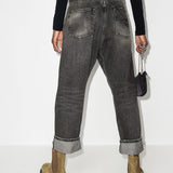 Jeans Leyton con design a incrocio in nero R13 - donna 