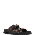 Ciabatte in pelle Arizona con fibbia in nero Birkenstock 1774 - uomo 