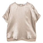 Top satinato a maniche corte in beige Simkhai - donna 