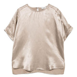 Top satinato a maniche corte in beige Simkhai - donna 