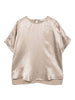 Simkhai Women's Beige Short Sleeve Satin Top
