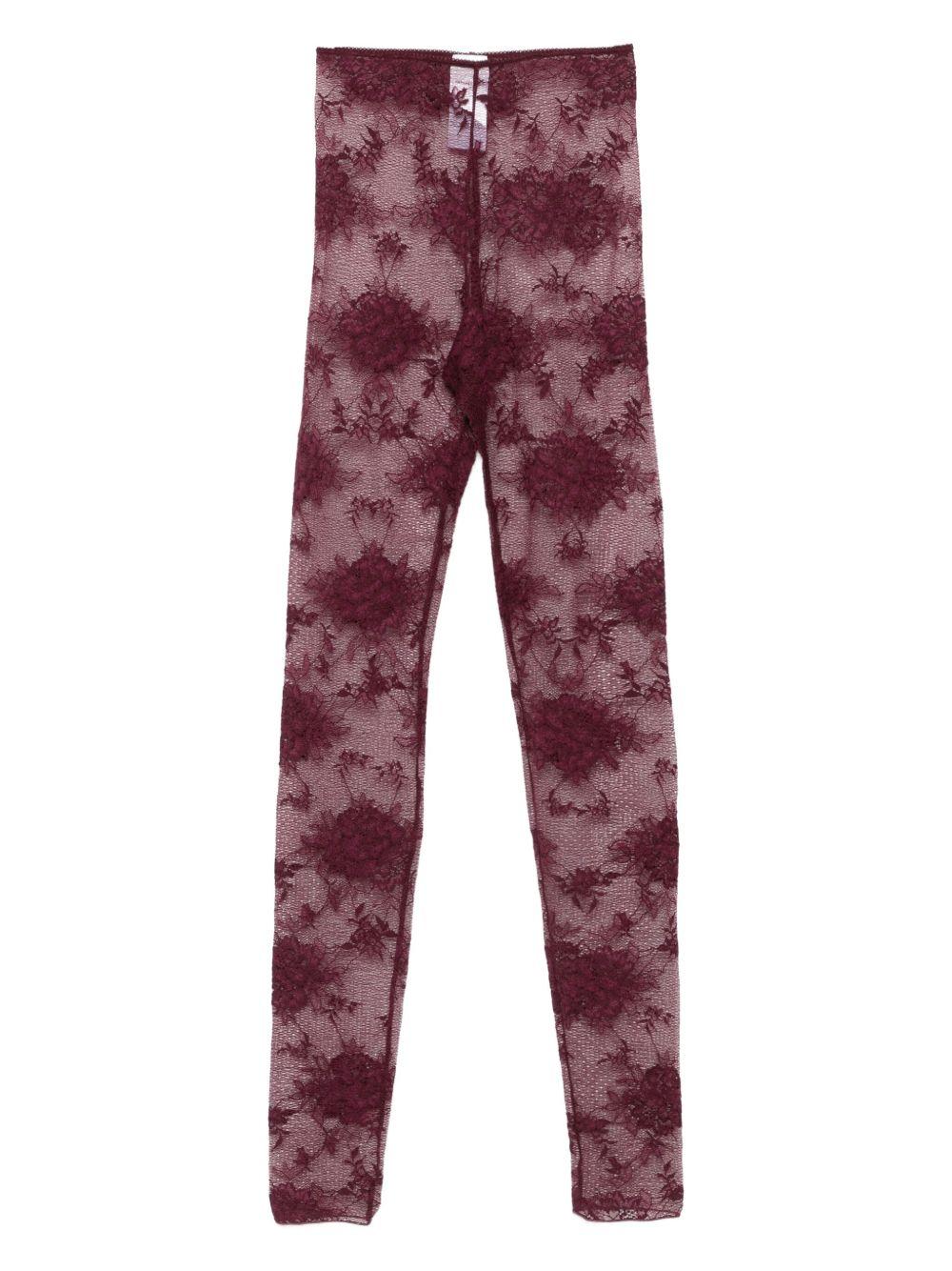 Leggings in pizzo floreale in rosso The andamane - donna 