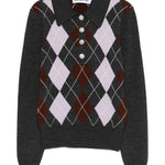 Maglione a rombi in grigio Self-portrait - donna 