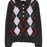 Maglione a rombi in grigio Self-portrait - donna 