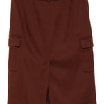 Gonna dritta con spacchi in bordeaux Loulou de saison - donna 