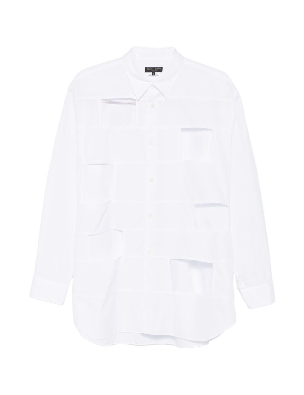 Camicia con cut-out in bianco Comme des Garçons Homme Plus - uomo 