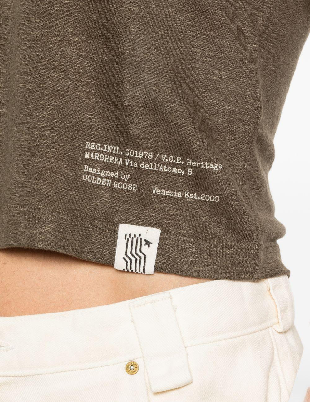 Canotta mara con stampa in verde Golden goose - unisex 