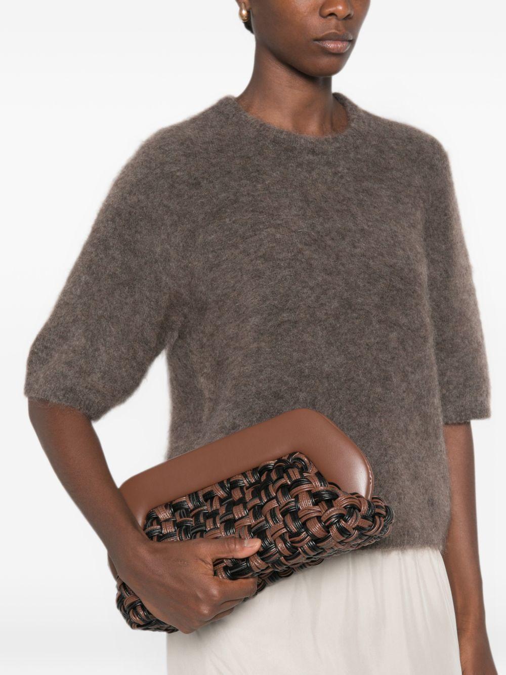 Clutch bios cesta vegan in marrone 