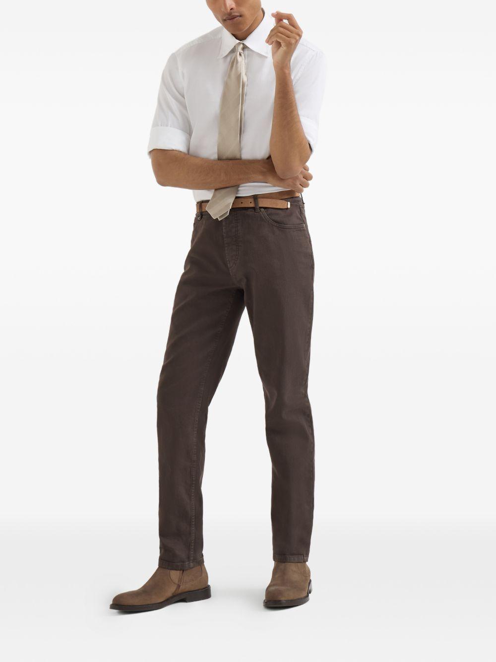 Jeans a gamba dritta in marrone Brunello cucinelli - uomo 