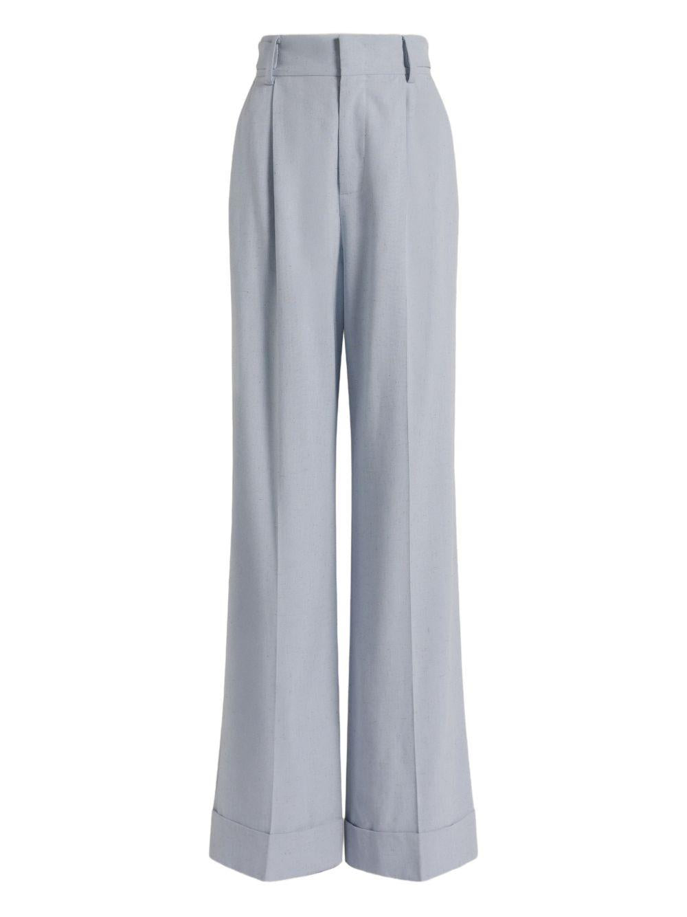Pantaloni con piega stirata in celeste Alberta ferretti - donna 