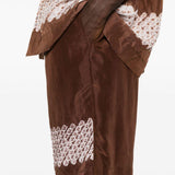 Shorts con stampa grafica in marrone Feng chen wang - uomo 